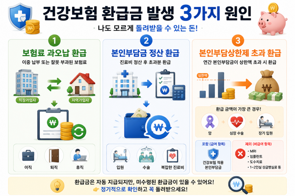 건강보험 환급금 발생 3가지